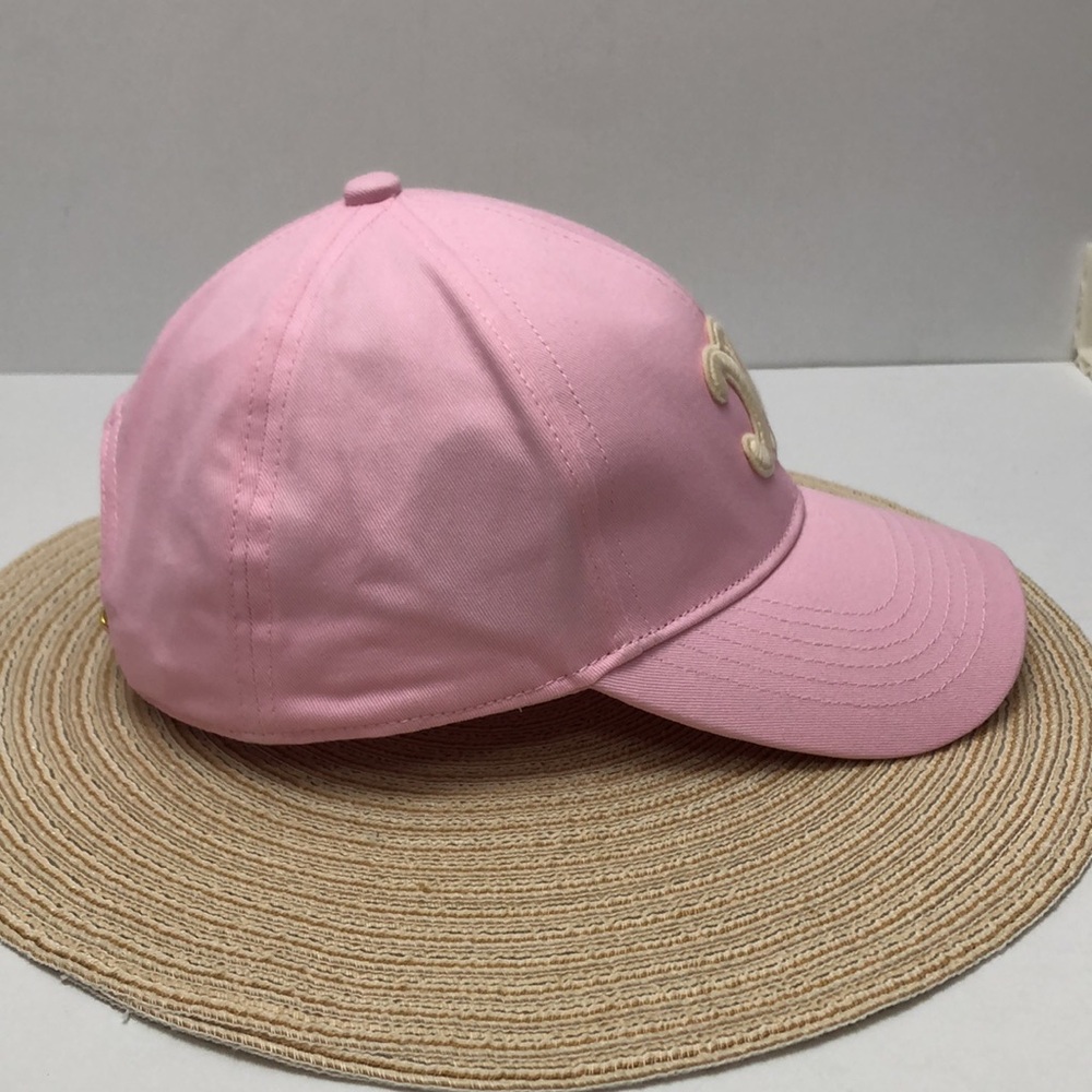 Celine Pink Hat with Cream Emblem - Picture 3 of 6